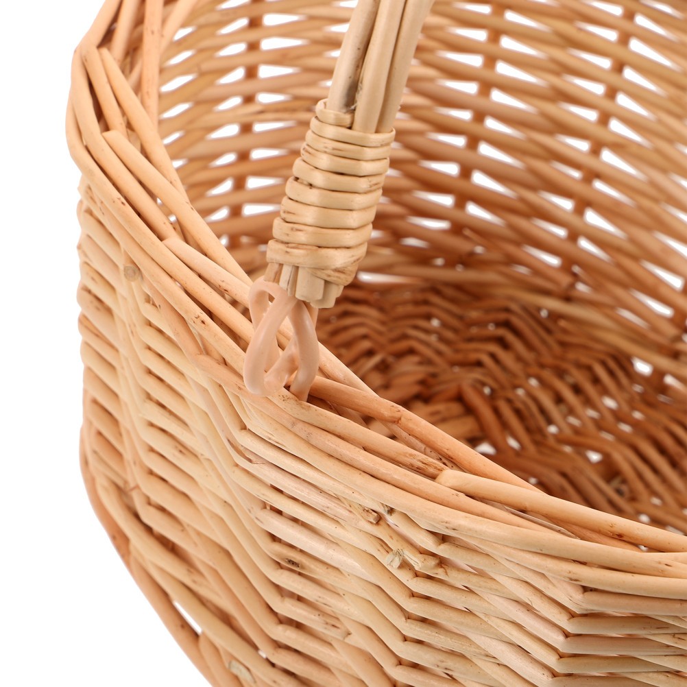Wicker Flower Girl Basket Decorative Baskets with Handles Home Wedding