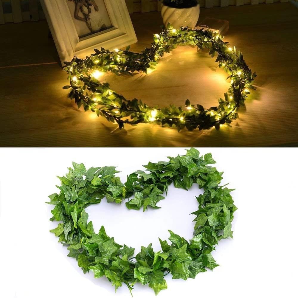 168 FT Artificial Ivy Garlands with 400 LED Lights for Stunning Decor