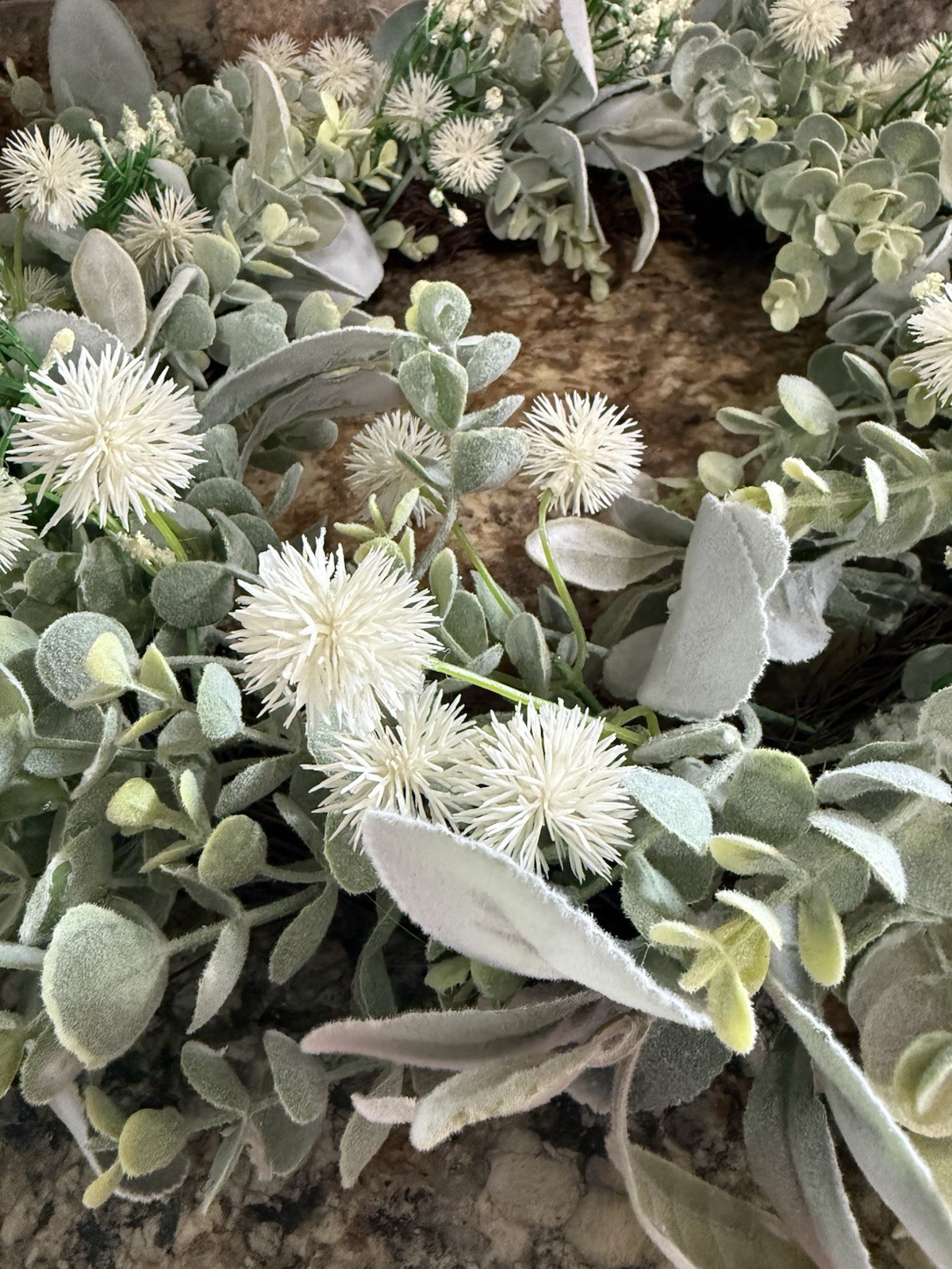 Artificial Eucalyptus Lambs Ear Mixed Greenery Everyday Year Round Wreath