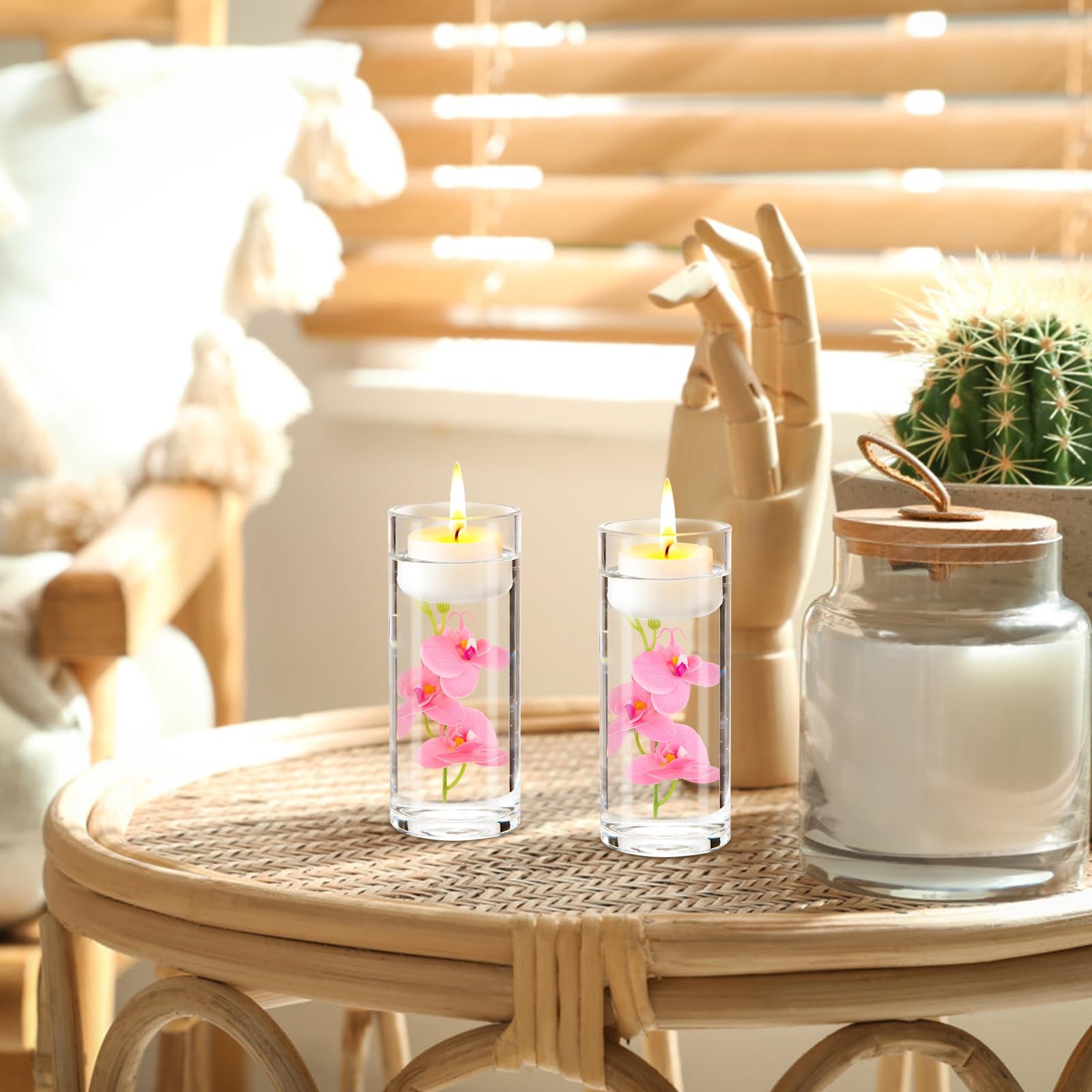 ARDUX (12 Pieces) Artificial Flowers for Floating Candles Mini Artificial Orc…