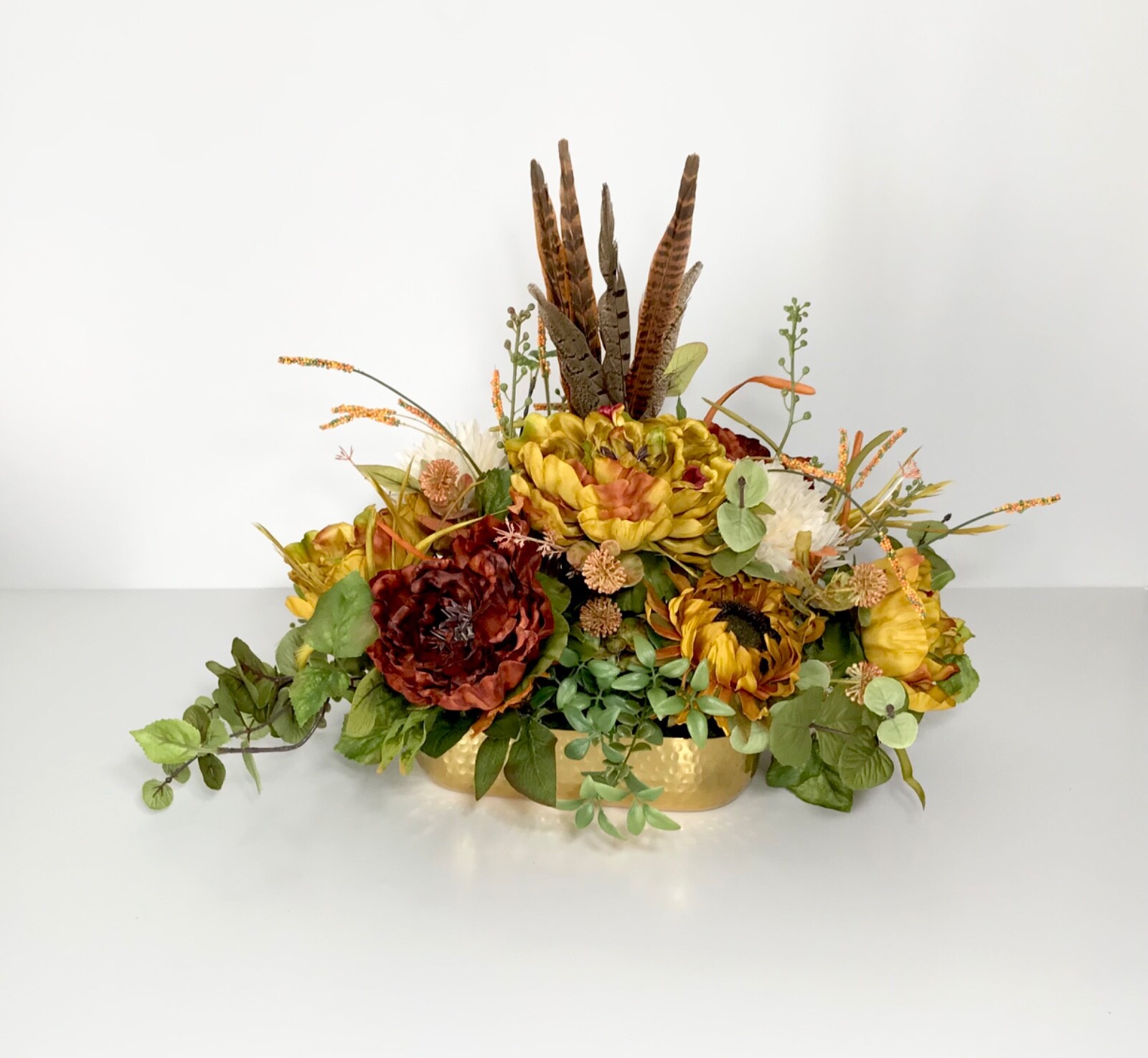 FALL EARTH TONE COLORS FLOWERS THANKSGIVING CENTERPIECE TABLE DECORATION GIFT