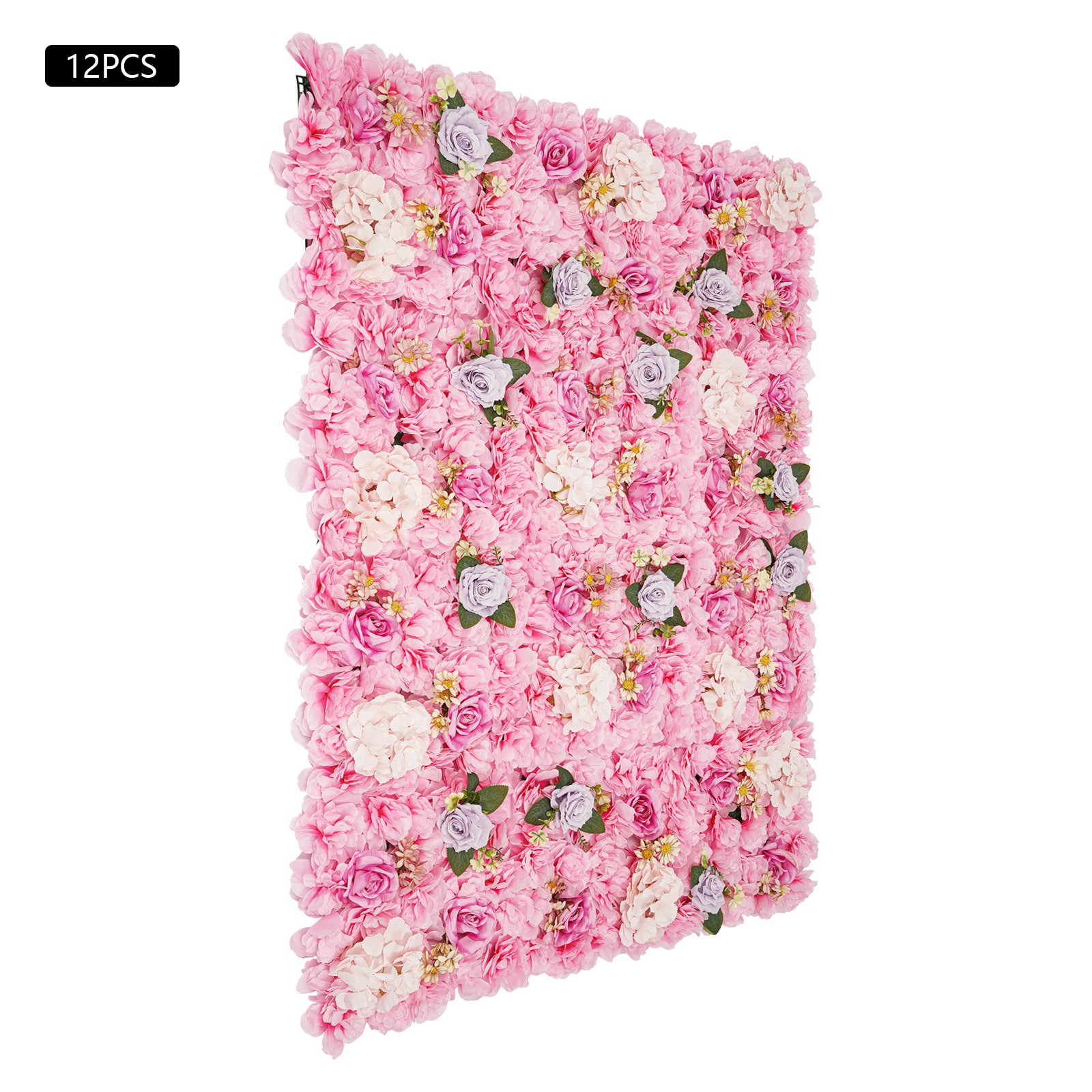 12 Pcs Artificial Flower Wall Panels, Artificial Flowers Wall Panel for Wedding