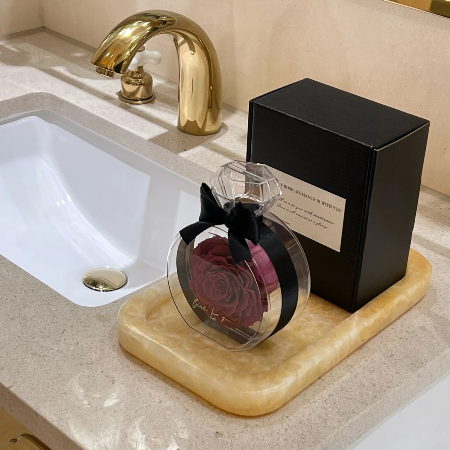 Uniquely Designed Preserved Scent-Infused Eternal Rosas in a Clear Box