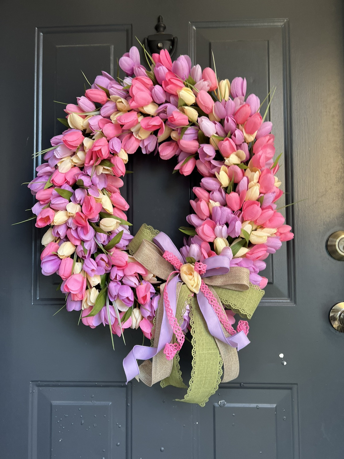 Tulip Wreath, Spring Wreath, Wreath For Mom, New Home Gift, Tulip Lover