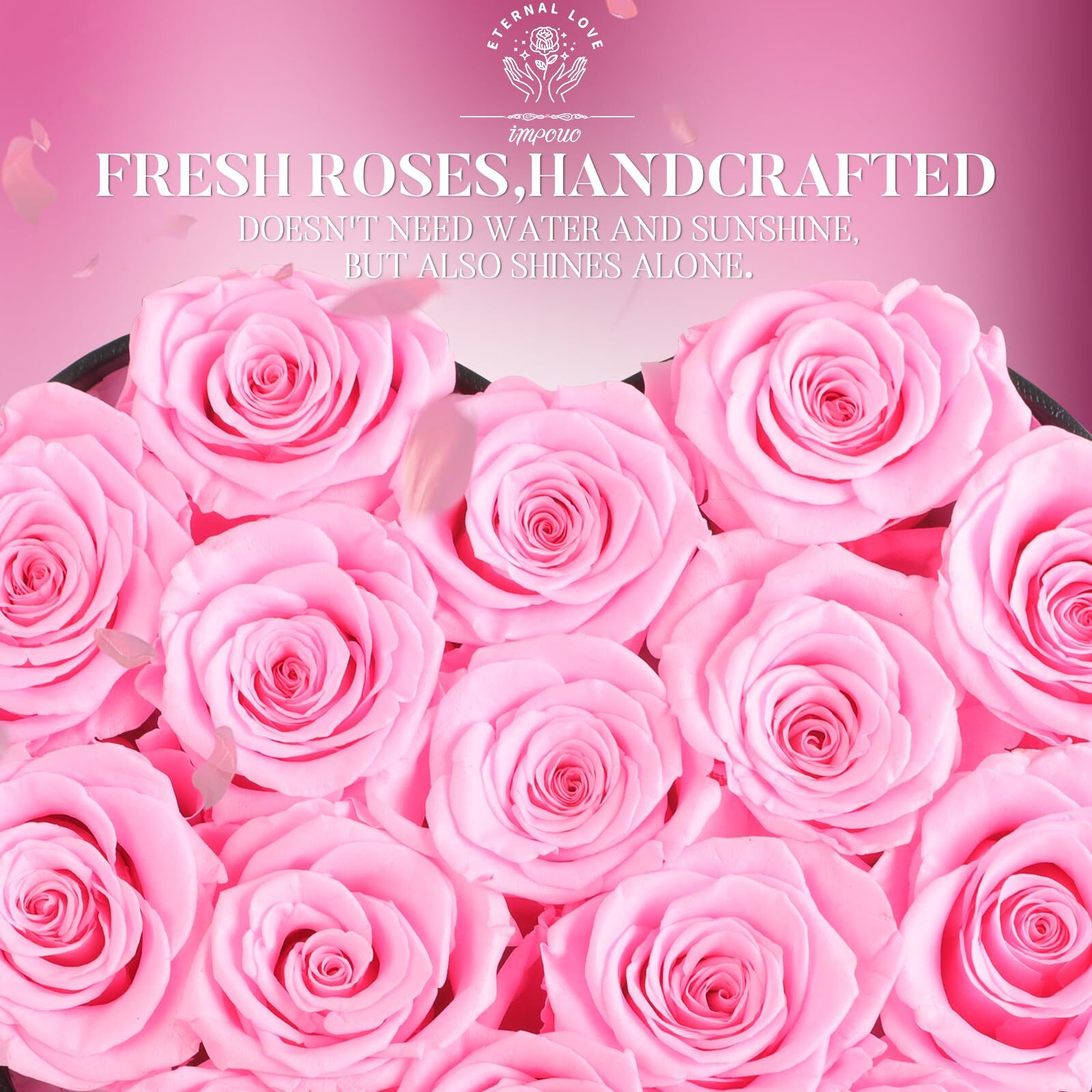 16-Piece Forever Flowers Heart Shape Box – Preserved Roses Birthday Gifts for…