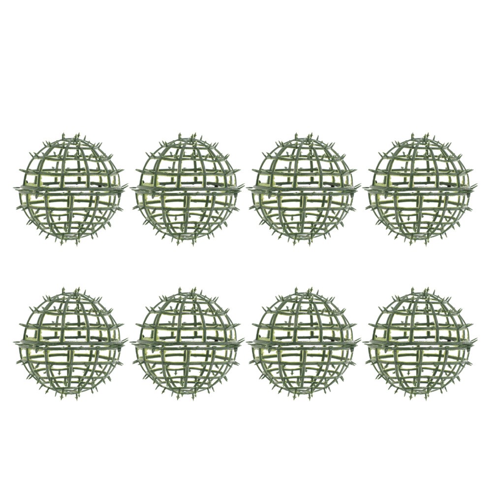 8 Pcs Faux Green Ball Frame Rack Plant Support Cage Flower Display