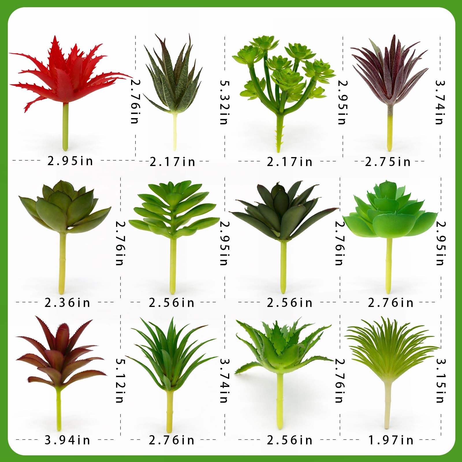 Artificial Succulents 12 PCS Mini Fake Plants Assortment Small Faux DIY