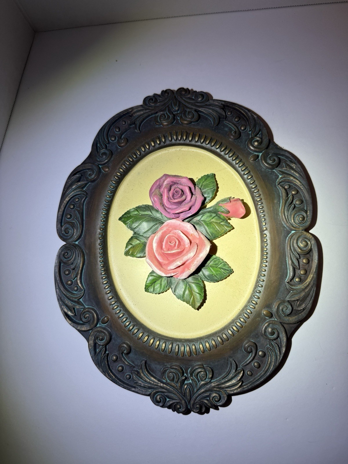 Vintage Rose Wall Art Decor Shabby Chic Cottagecore Floral Decor Set of 2 Pink