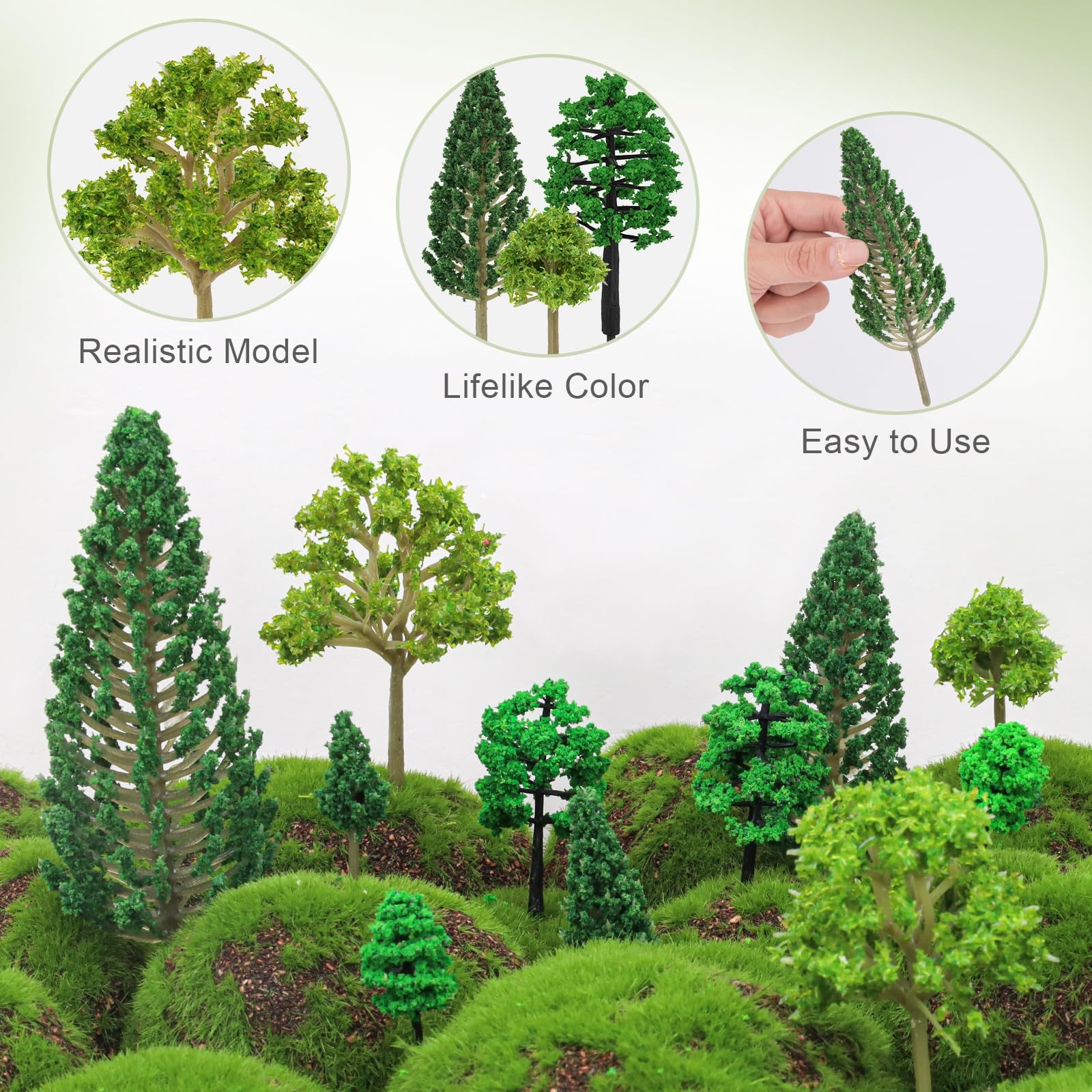 14pcs Mixed Model Trees for Diorama Crafts