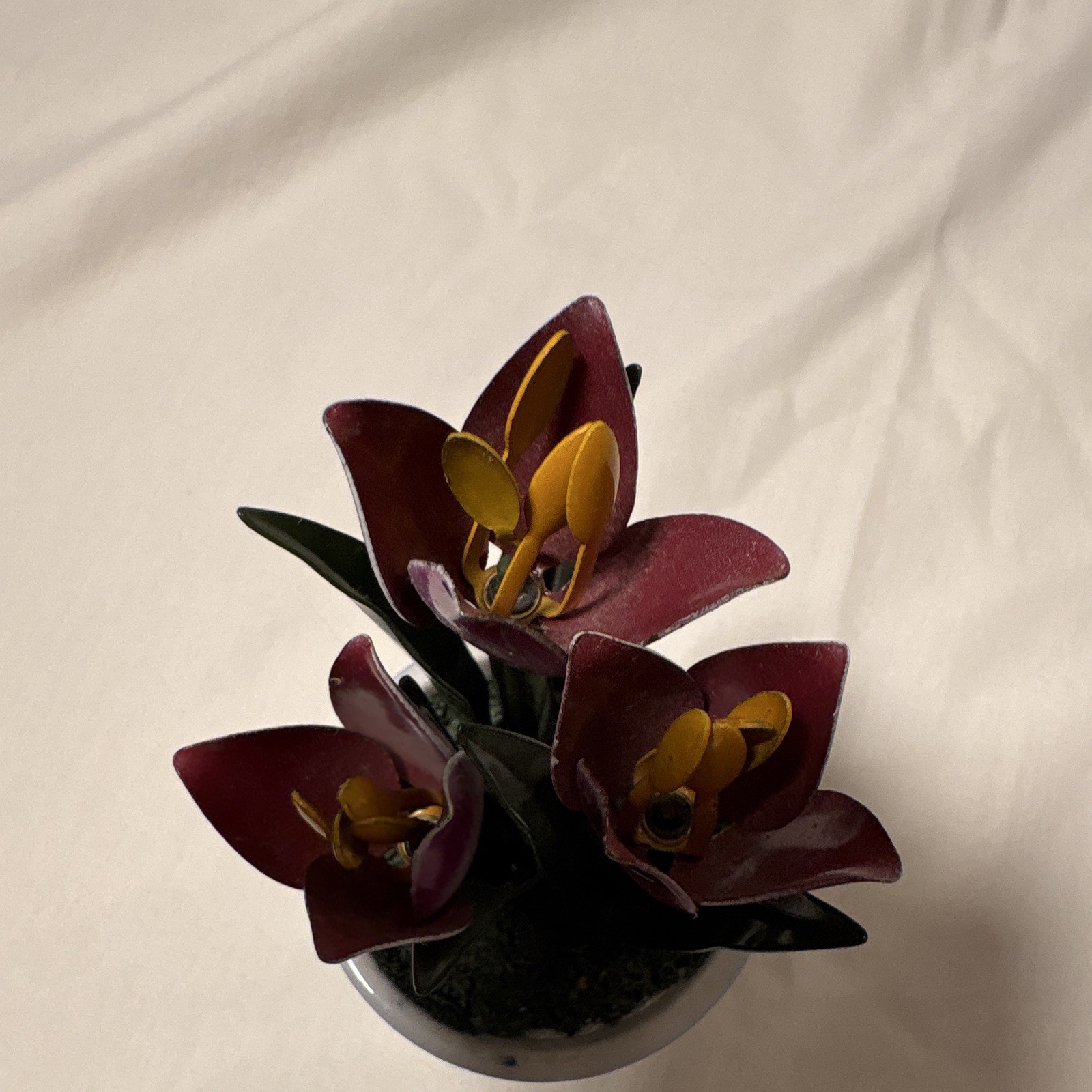Enesco Artificial Crocus Floral Arrangement Ceramic Pot Blue/White Delft 6 in