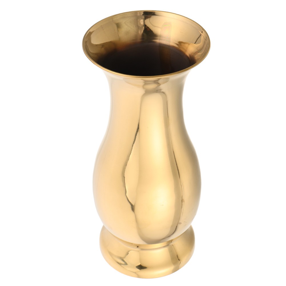 Metal Vase for Wedding Centerpiece – Brushed Stainless Steel Flower Vase –