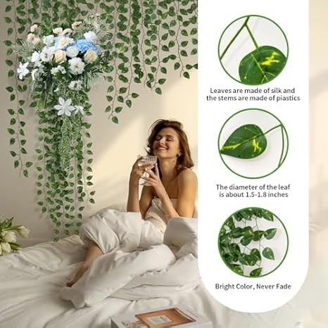 12 Pack 86Ft Artificial Ivy Vines – Faux Greenery Garland for Home Decor