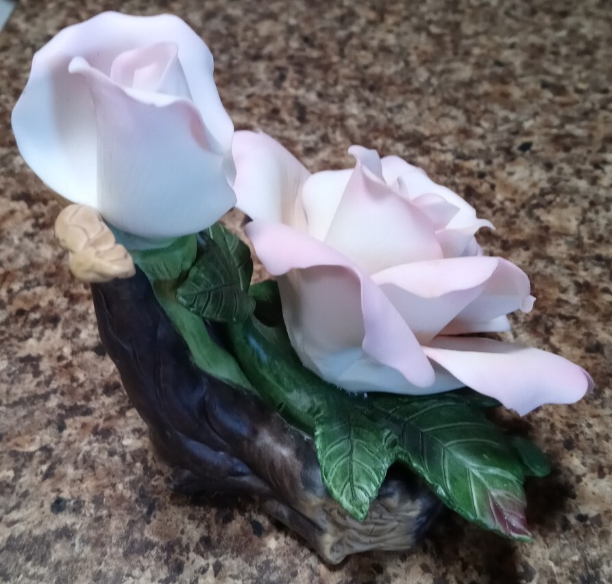 YH Fine Porcelain Pink Roses 1999 Limited Edition 4″x5″ Delicate Artistry