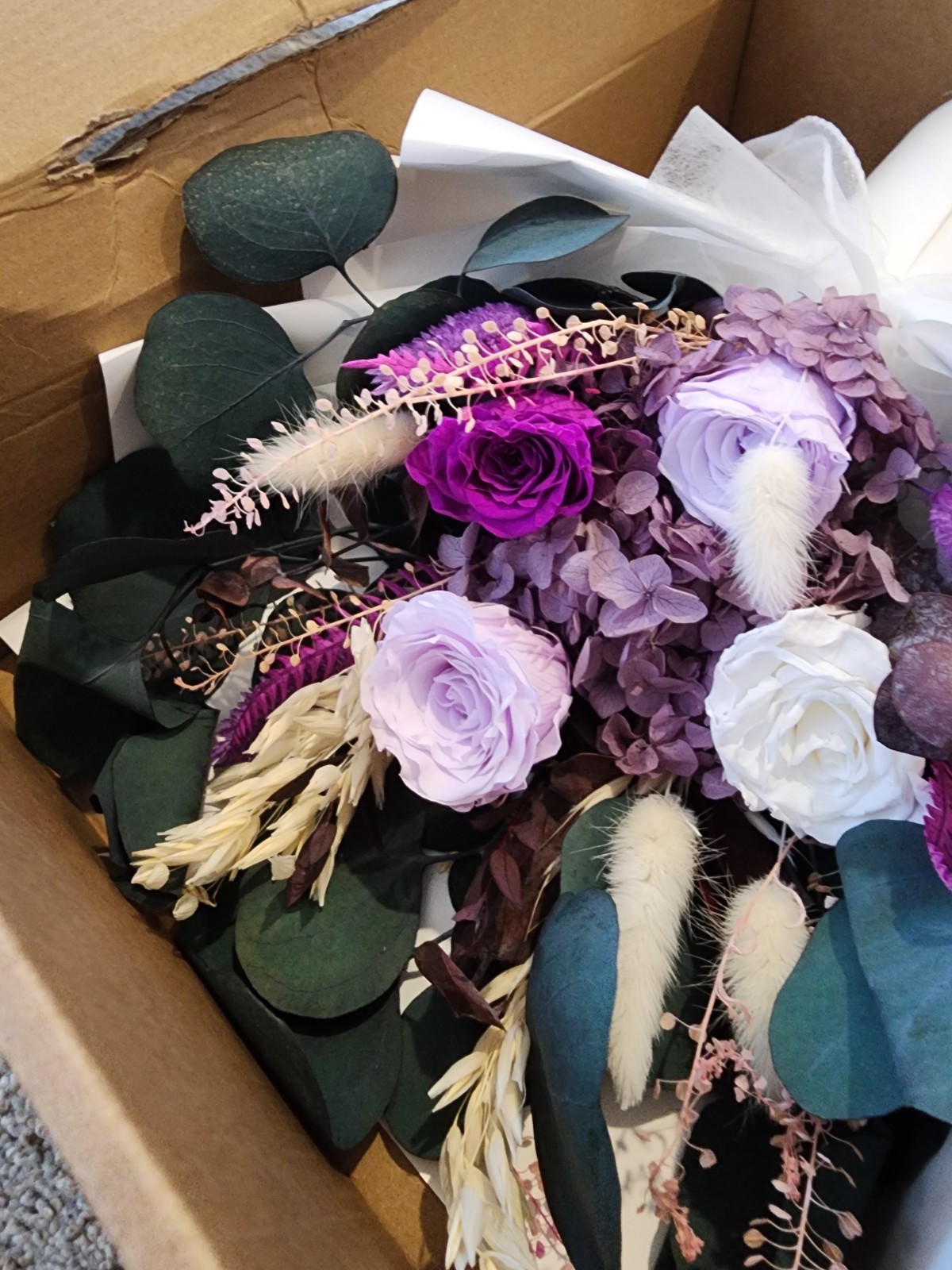 Preserved Flowers Bouquet Purple Rose Bouquet Gift for Women