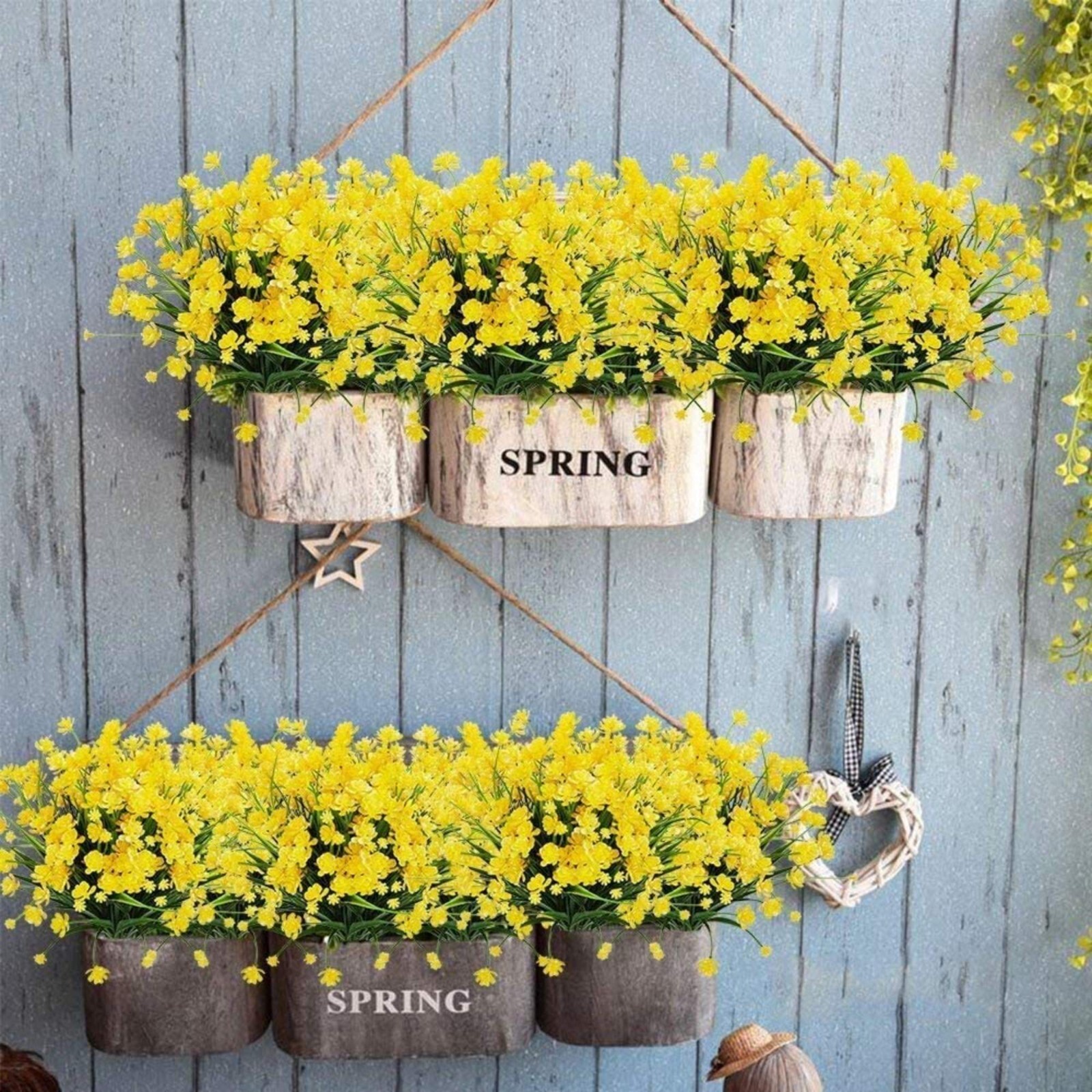 12 Bundles Outdoor Artificial Fake Flowers UV Resistant Various Colors lifelike