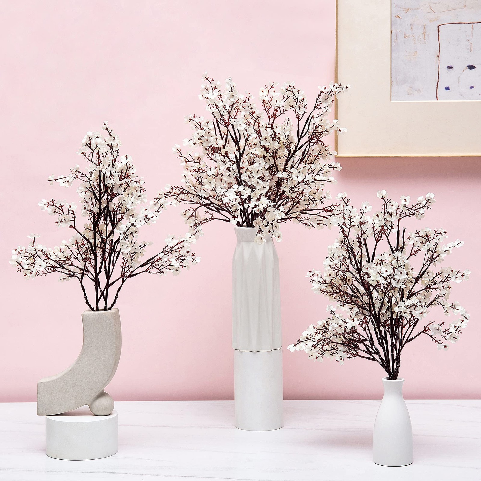 10 PCS White Babys Breath Artificial Flowers Real Touch Bouquet