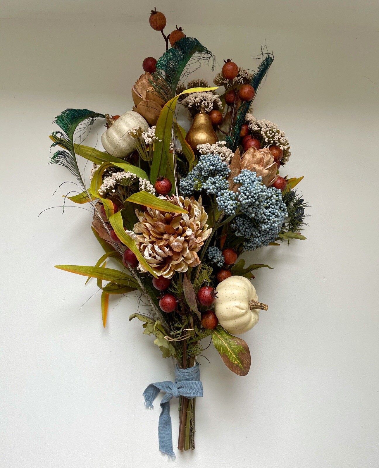 custom made flower bouquet in autumn / thanksgiving colors