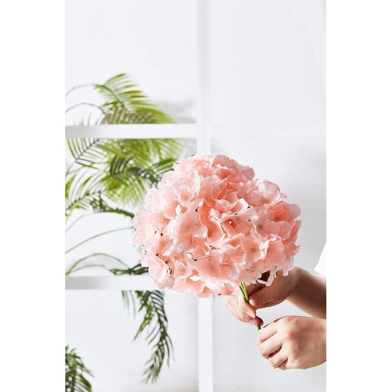 Artificial Silk Hydrangea Flower Heads W/ Stems Wedding Decorations 10pcs New