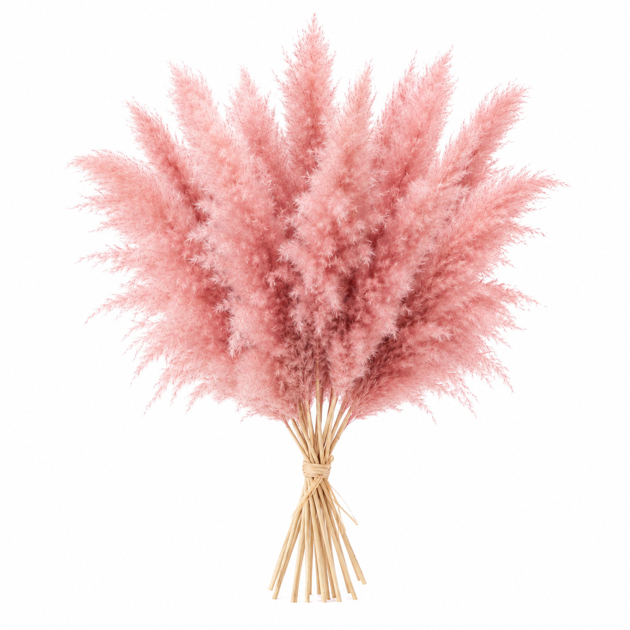 15 Stems Pink Pampas Grass 21″ Dried Floral Bouquet Boho Wedding Home Decor