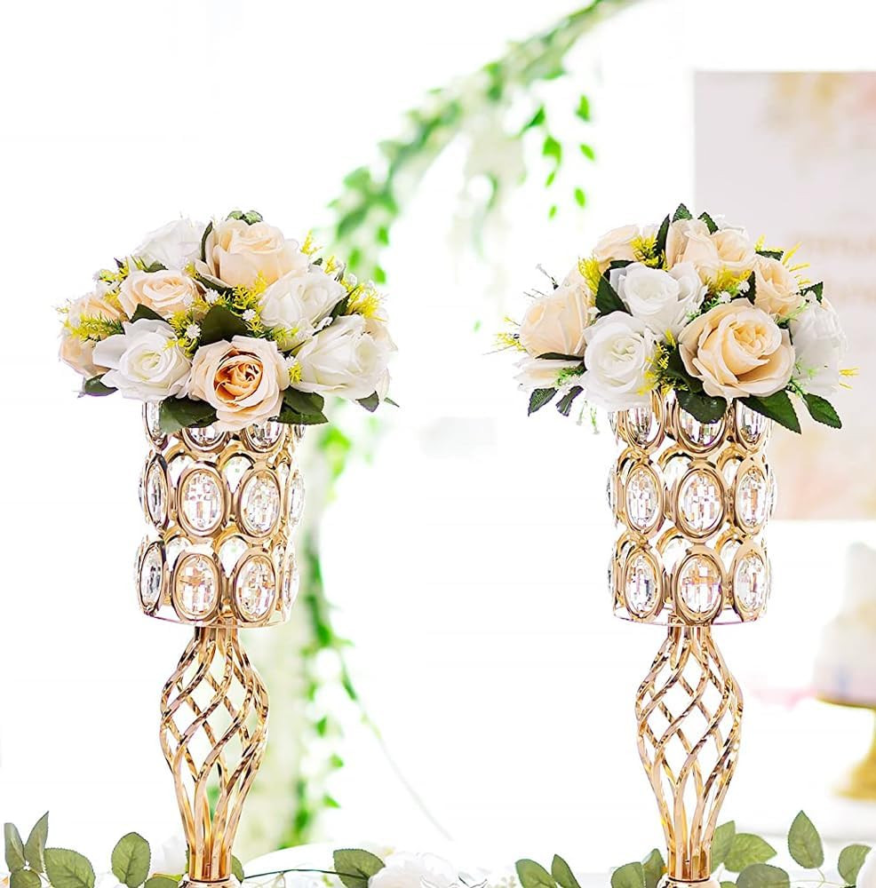Champagne & White 10Pcs Artificial Flower Ball Bouquet for Weddings & Decor
