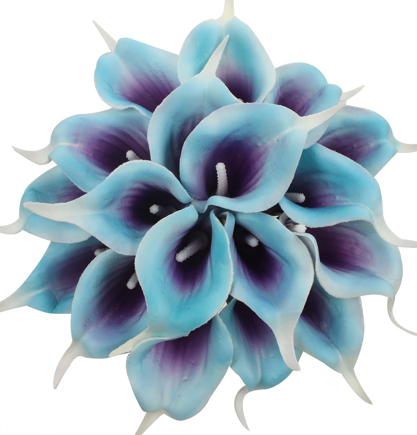20pcs Artificial Calla Lily Flowers for Weddings and Parties in Purple Blue