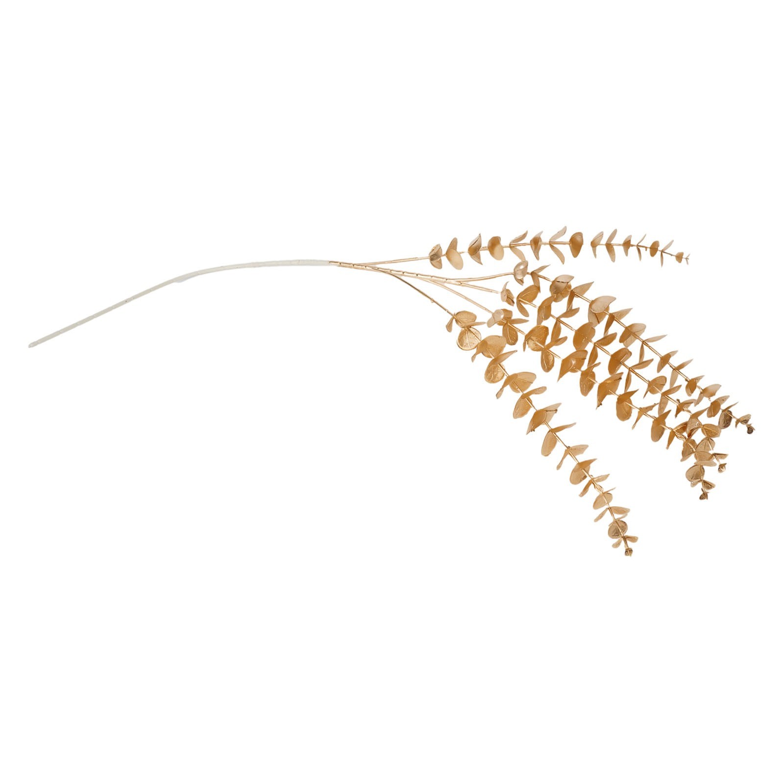 Simulated golden eucalyptus and ginkgo leaf flower arrangement for a chic touch