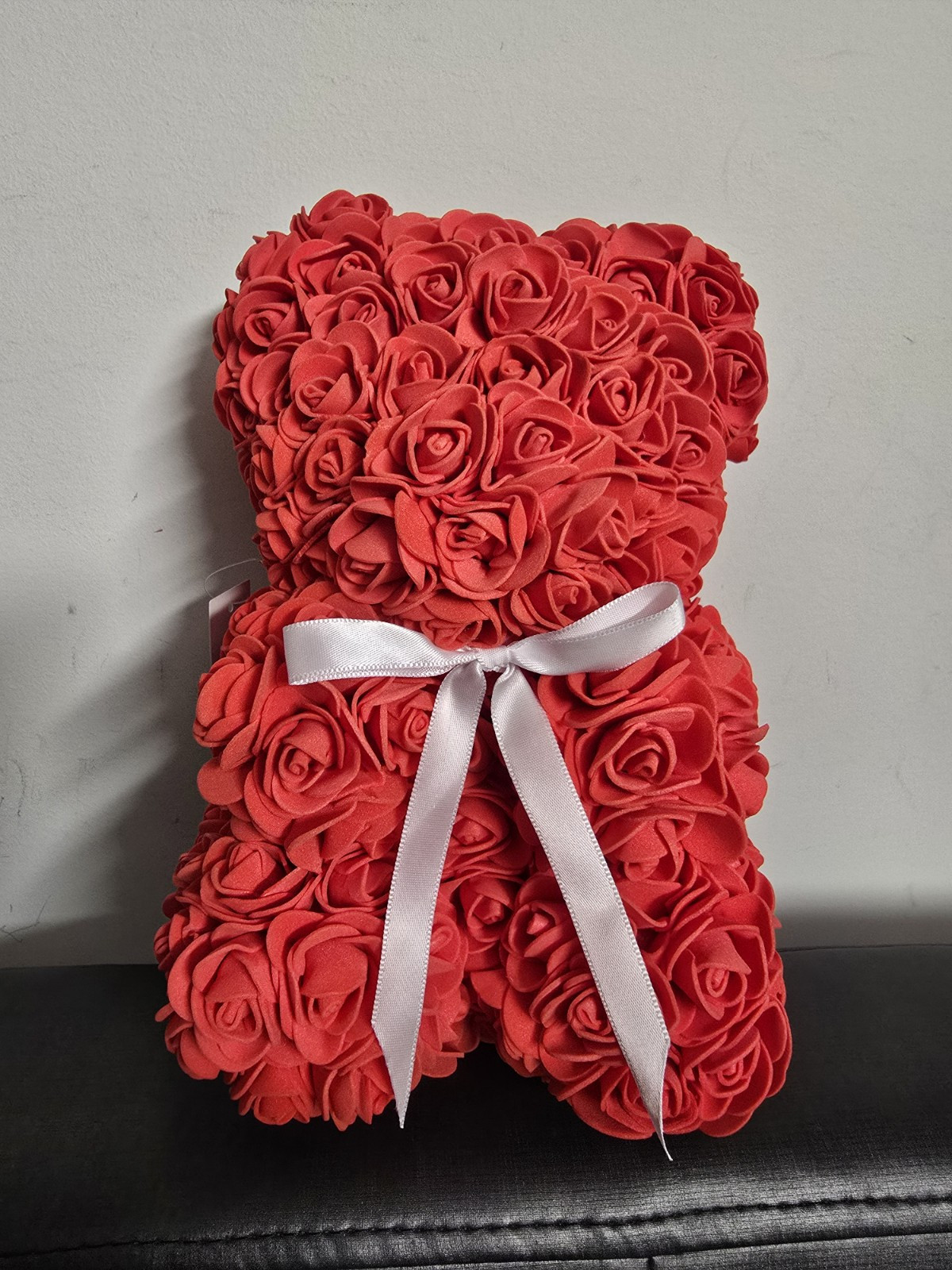Way to Celebrate Birthday, Valentine’s, 9.25in Artificial Rose Bear, Red
