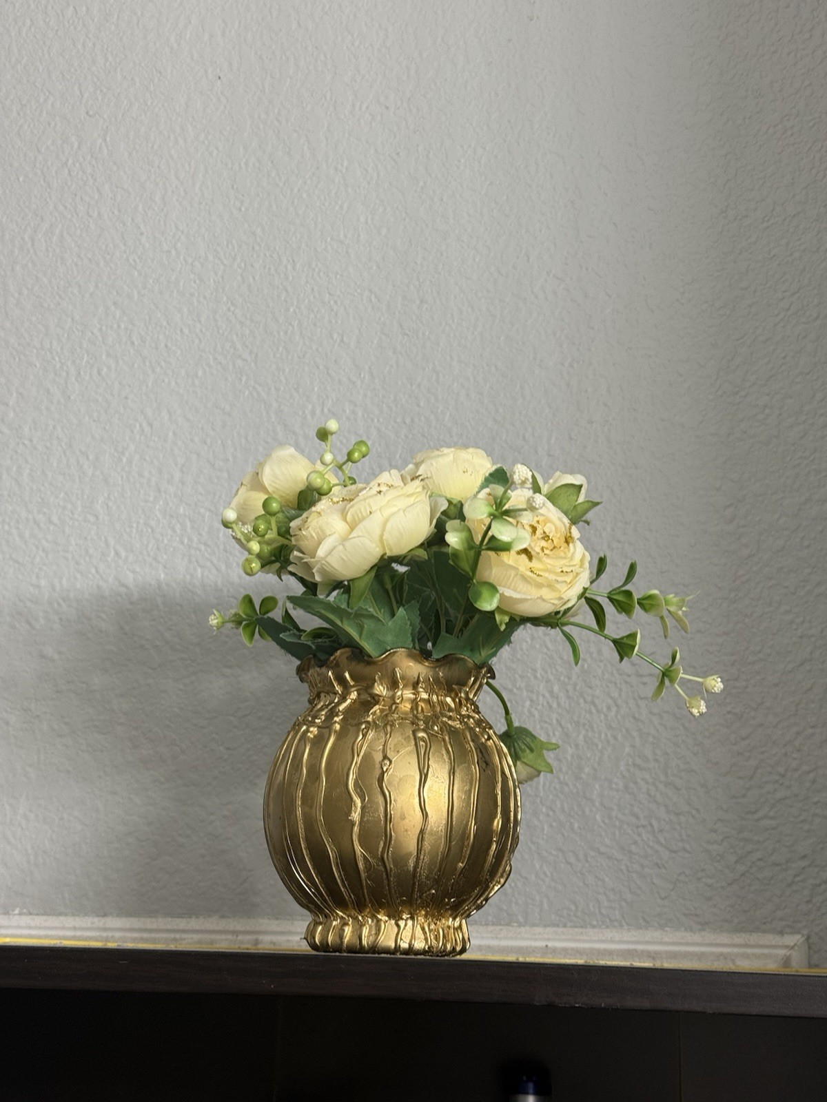 Artificial Faux Rose Flowers in Vase Floral Table Centerpiece Handmade