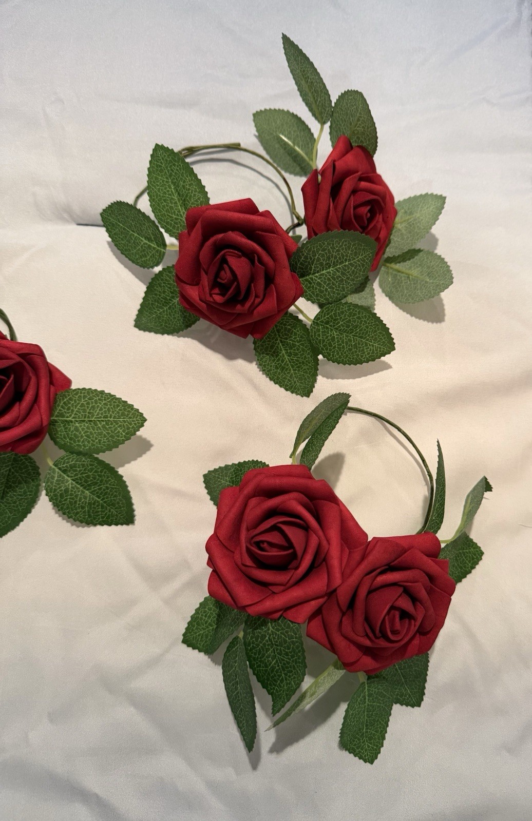 AmyHomie Artificial Real Looking Dark Red Roses For DYI/Wedding Used One Time