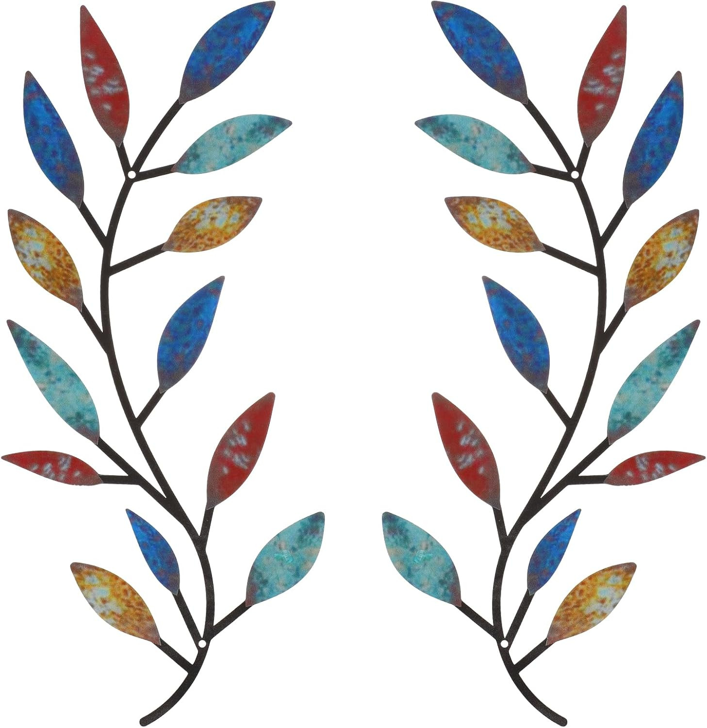 2 Pieces Metal Tree Leaf Wall Decor Vine Olive Branch Leaf Wall Art