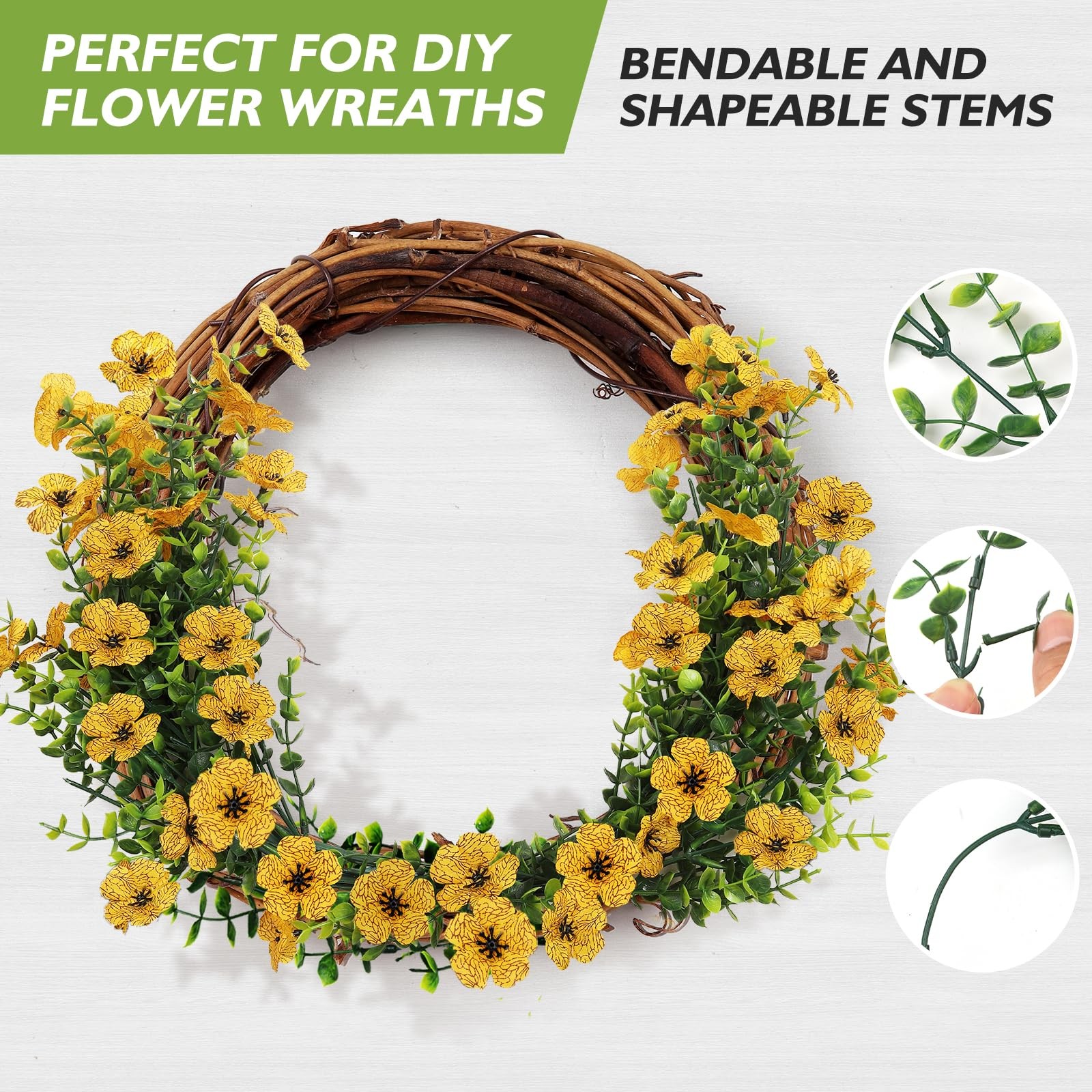 WYOK 14 Bundles Artificial Flowers UV Resistant for Patio Outdoors Fake Faux …