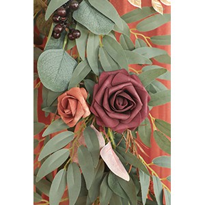 6ft Artificial Eucalyptus Garland with Flowers Fake Greenery Burnt Orange Faux