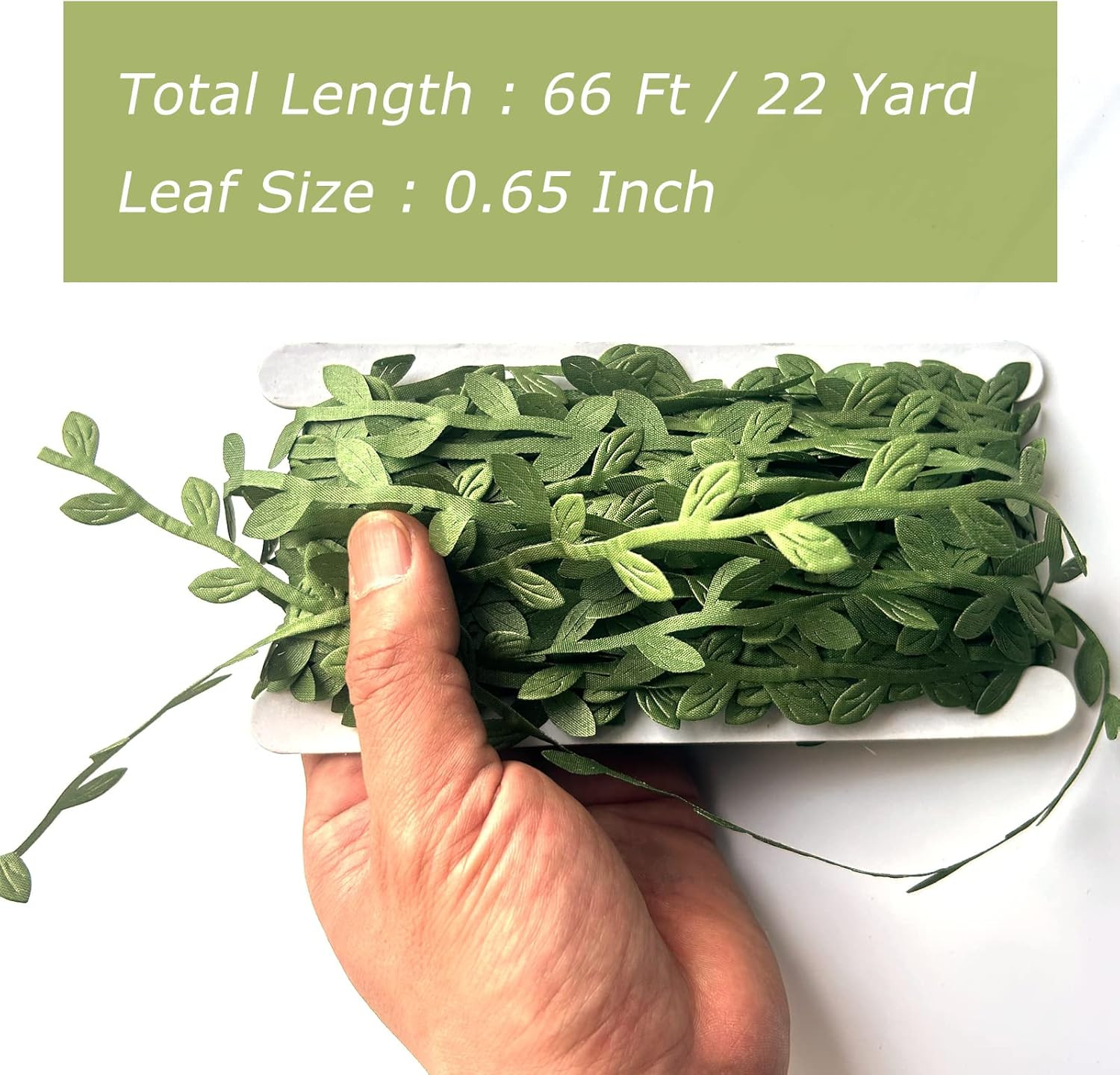 66 Ft Artificial Vines,Green Leaf Gift Wrapping Trim Ribbon,Eucalyptus Leaves Ga
