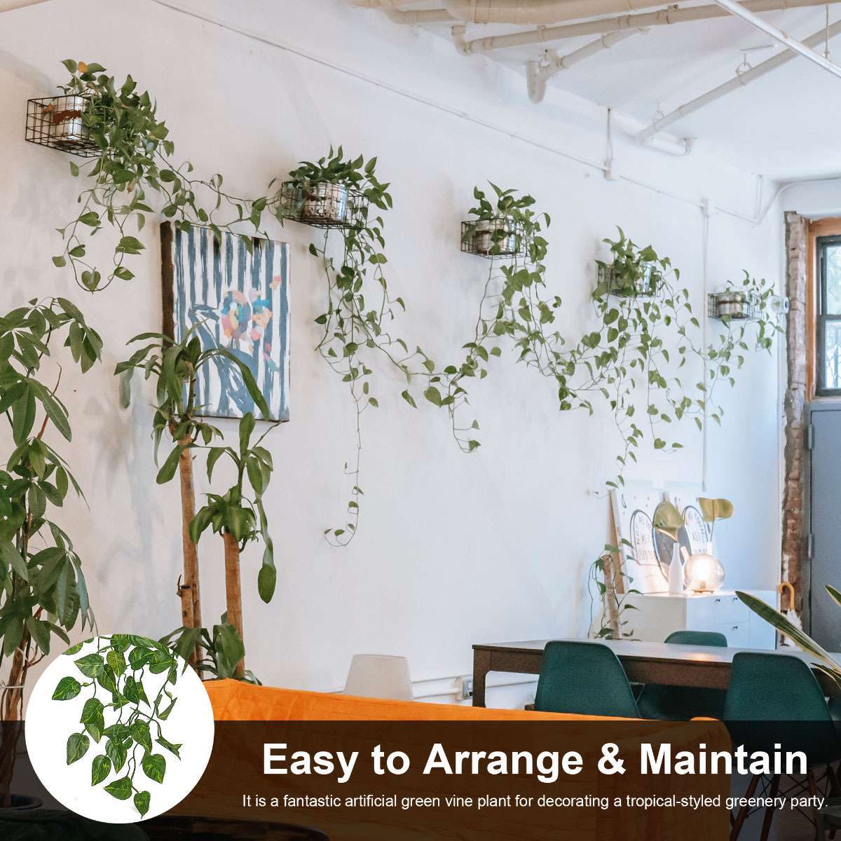 Fake Hanging Plant Artificial Hanging Plant Pothos Vines Hanging Plant HomeDecor