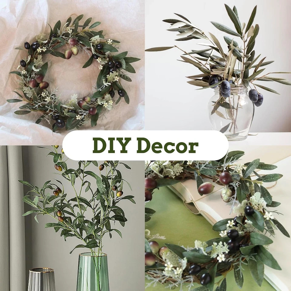 5 Pcs 11″ Faux Olive Tree Branches for Home Decor & Wedding Centerpieces
