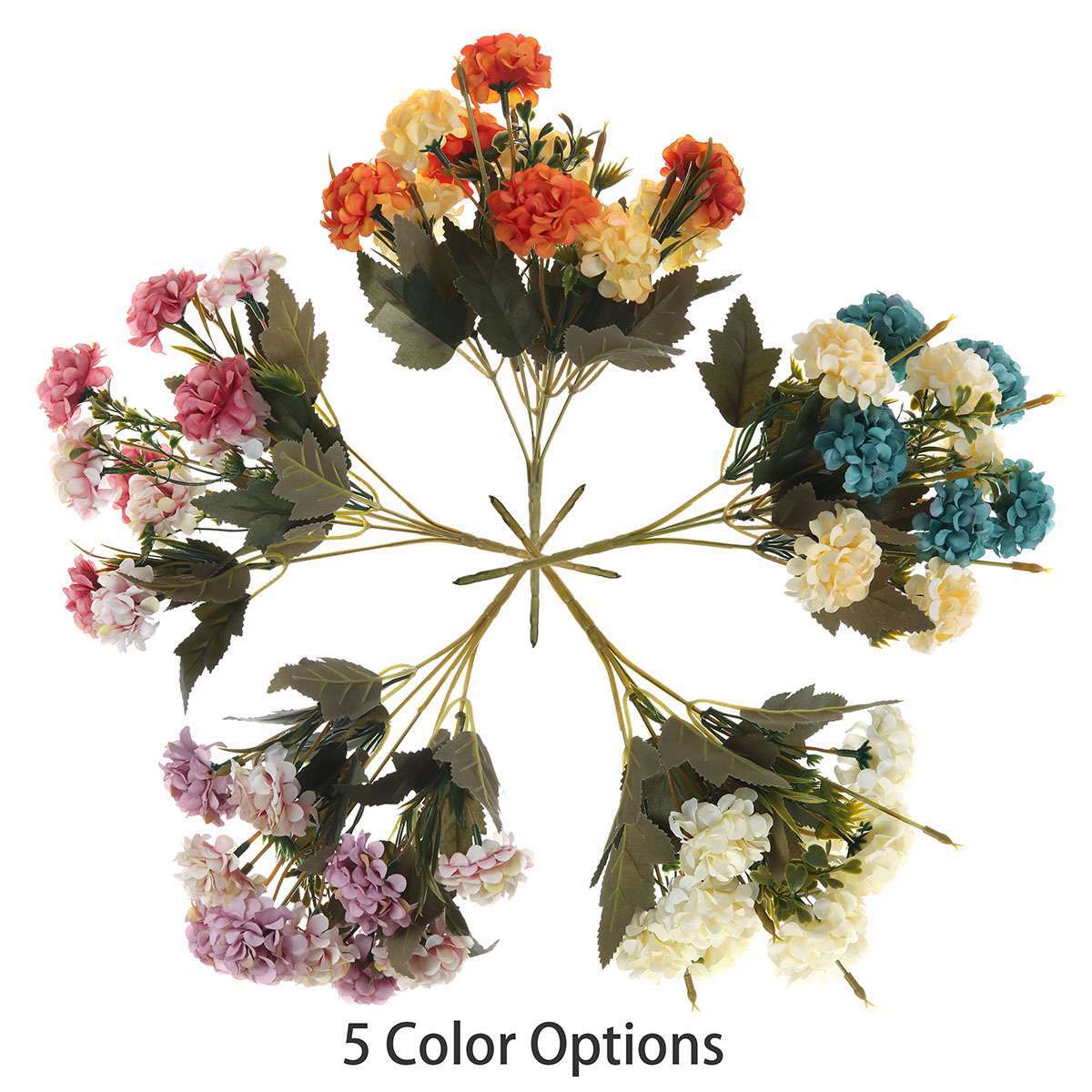 10 Heads Artificial Hydrangea Flowers Silk Bouquet Party Home Decor UV Resistant