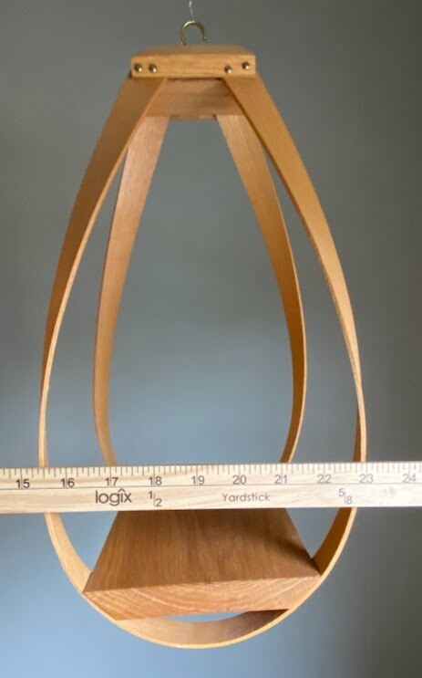 Bentwood Teardrop Hanging Wood Plant Planter Stand Shelf mcm mid century modern 