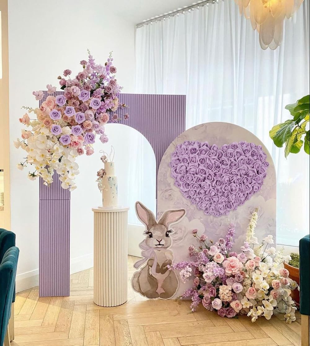 200 PCS Foam Artificial Roses Heads 1.97 Inch Fake Flowers Lilac Decor