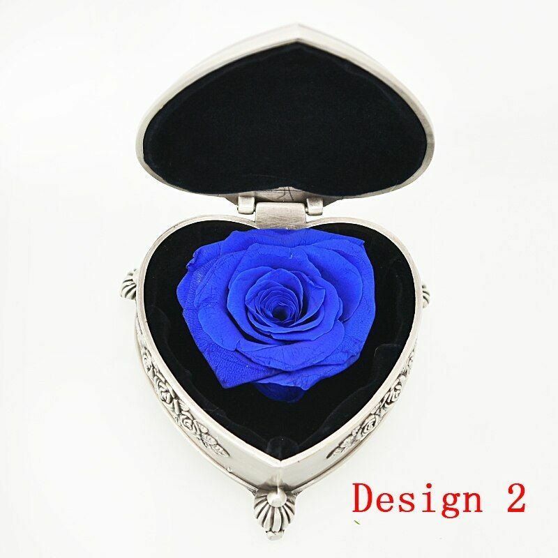 Preserved Fresh Rose Flower Jewelry Box Birthday Wedding Valentine Gifts Womens
