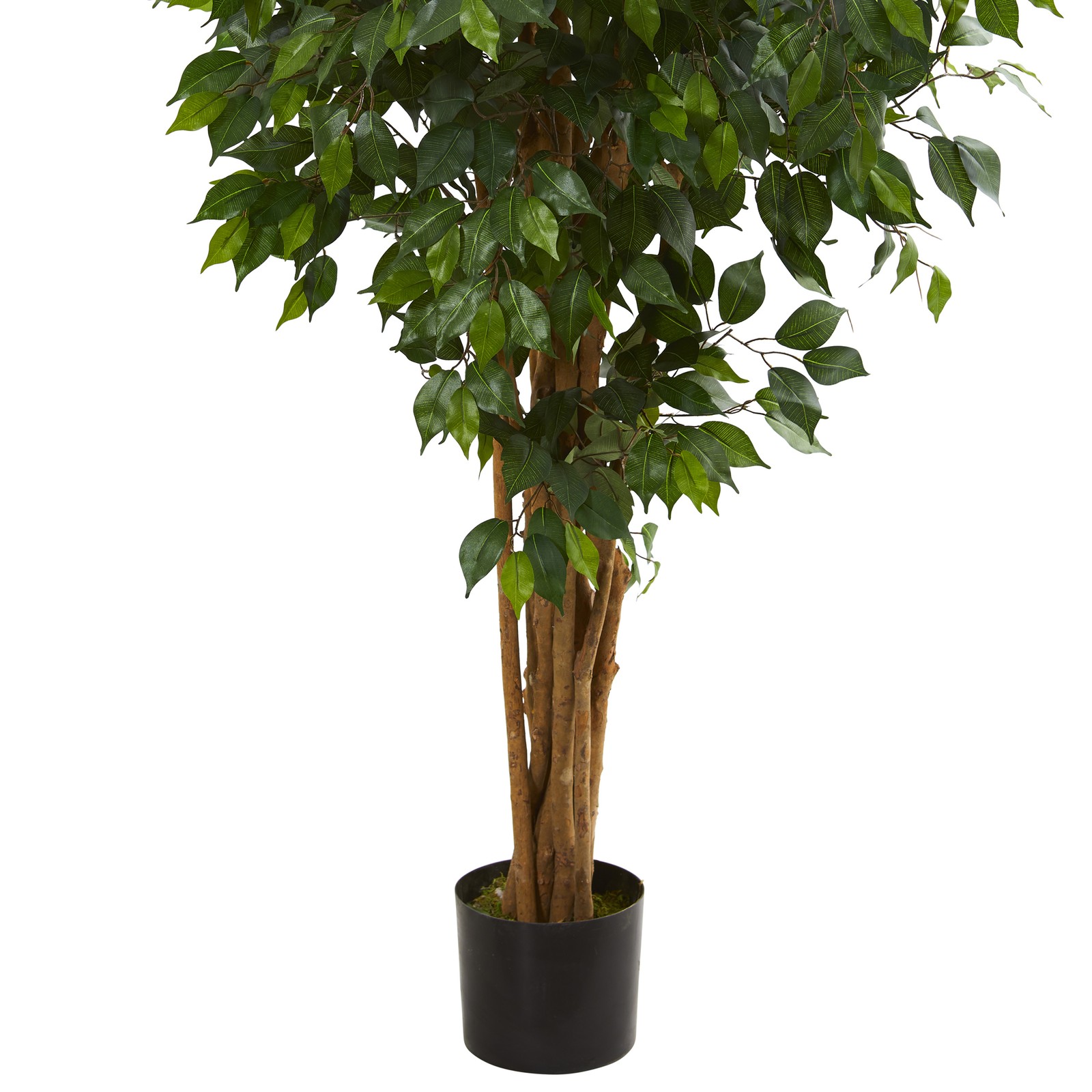 Nearly Natural 66″ Ficus Artificial Tree with Several Trunks in Green/Black