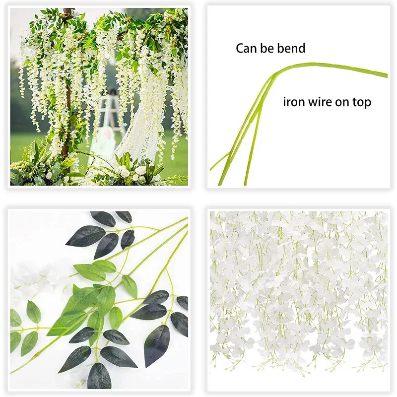 Artificial Wisteria Hanging Garland Extra Long Silk Vine Wedding Decor