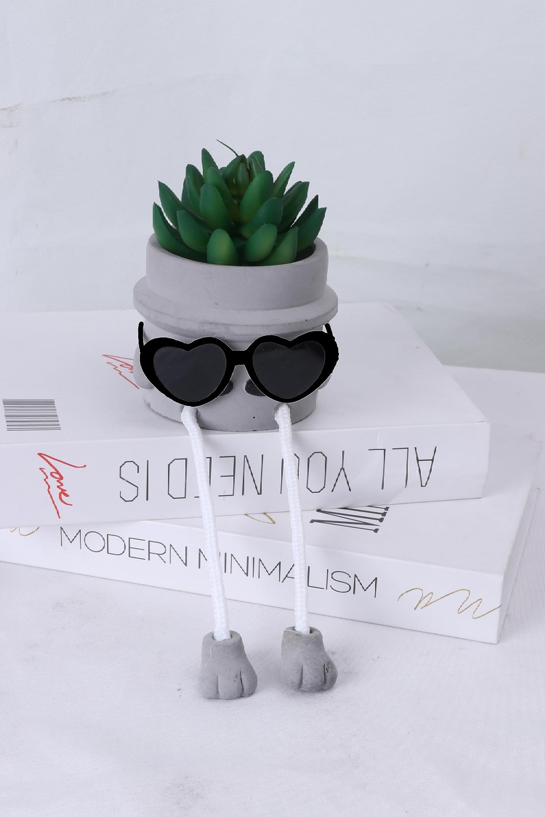 Small Fake Plants Shelf Mini Succulent Artificial Decor Faux Shy Grandpa