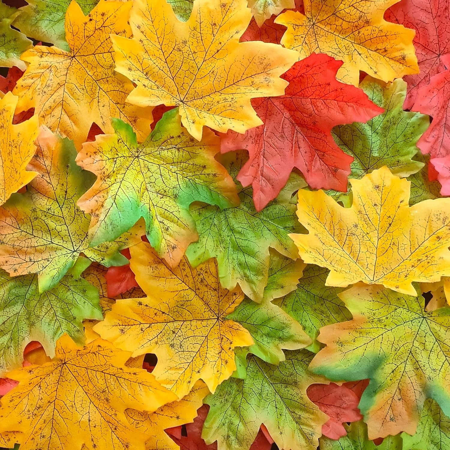4.73”Fake Fall Leaves Decor0.7 LB Fall Leafs Faux Odorless600 Pcs Large Fall…