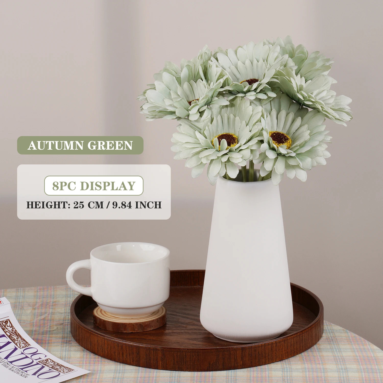 25Cm/9.84Inch Artificial Barberton Daisy for Wedding Party Arrangement Decoratio
