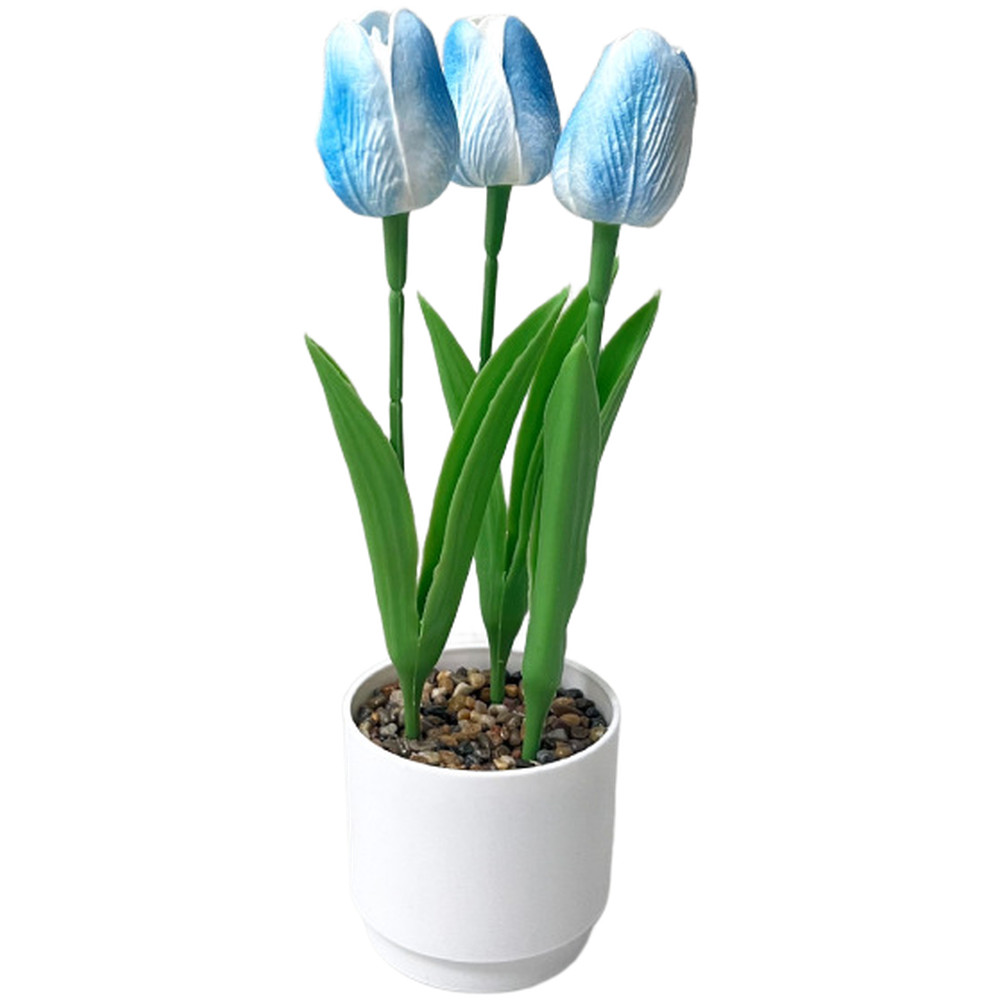 Artificial Tulip with PU Pot for Nordic Aesthetic 10 10 25cm for Decor Setup
