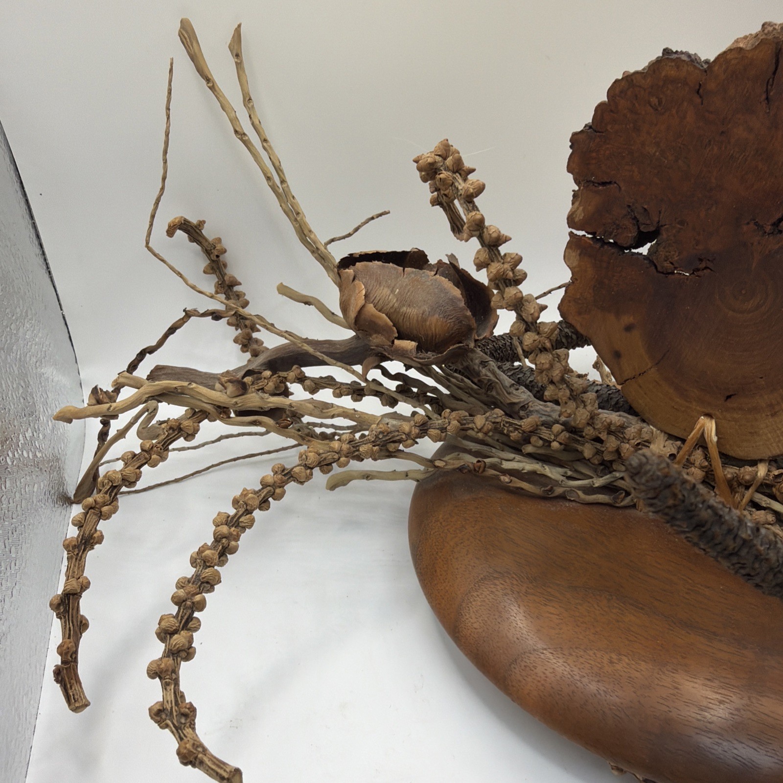 Drift Wood, Dried Pods, Dried Plants Centerpiece Sculpture Shelf Decor Handmade