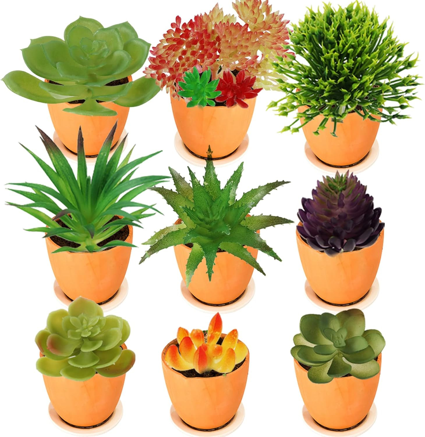 Artificial Succulents Plants, 16Pcs Colorful Fake Succulents, Mini Artificial