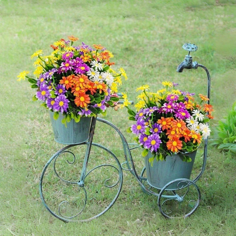 5Pcs/10Pcs Artificial Daisy Bouquet Fake Chamomile Flowers Indoor Outdoor Decor