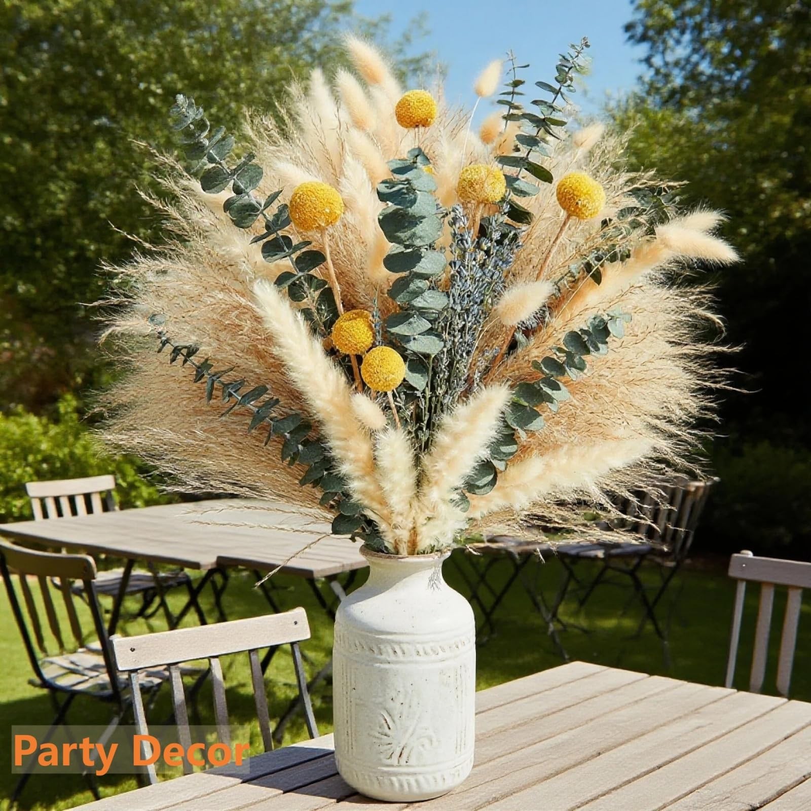 Dried Pampas Grass Bouquet – Boho Pampas Grass Decor for Home, Vase Fillers &…