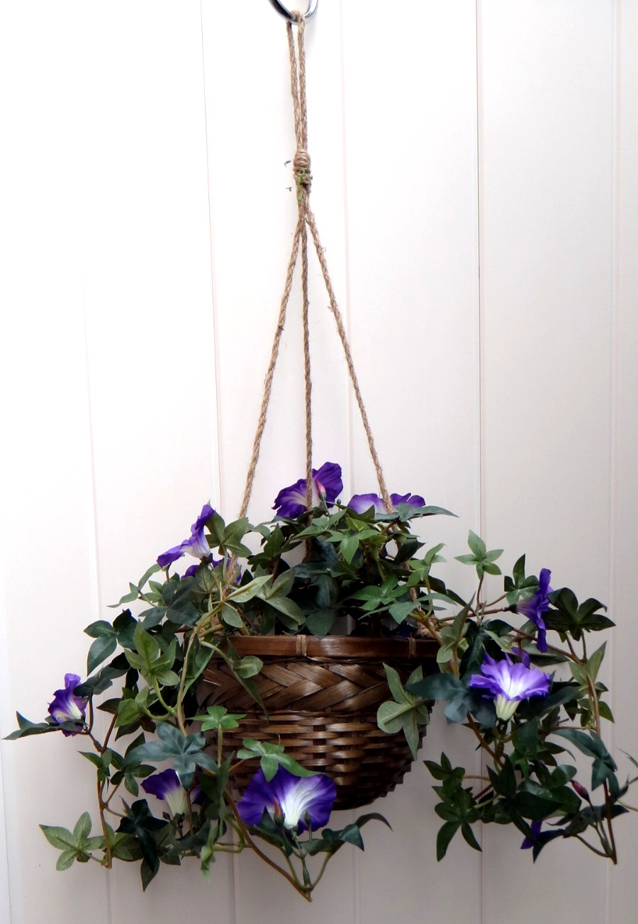 Decorative Artificial Hanging Flowers Basket Floral Décor Drop Length : 25 inch